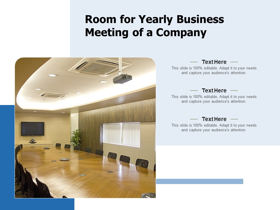 Room For Yearly Business Meeting Of A Company Ppt PowerPoint Presentation File Grid PDF