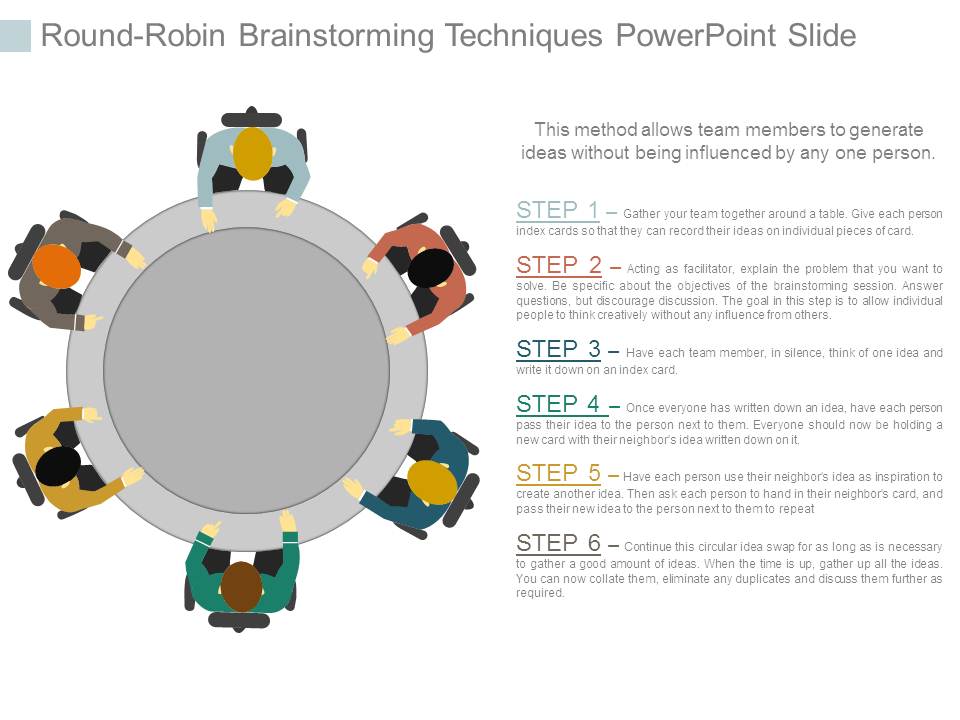 Round Robin Brainstorming Techniques Powerpoint Slide