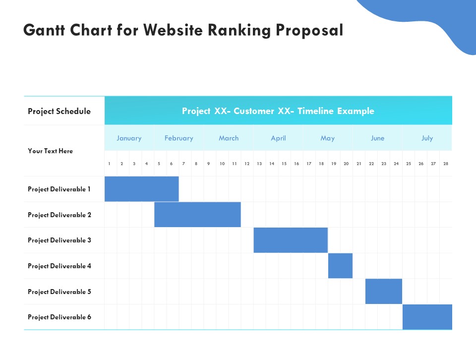 SEO Proposal Template Gantt Chart For Website Ranking Proposal Ppt PowerPoint Presentation File Layout PDF
