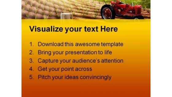 Morning On The Farm Nature PowerPoint Template 1110