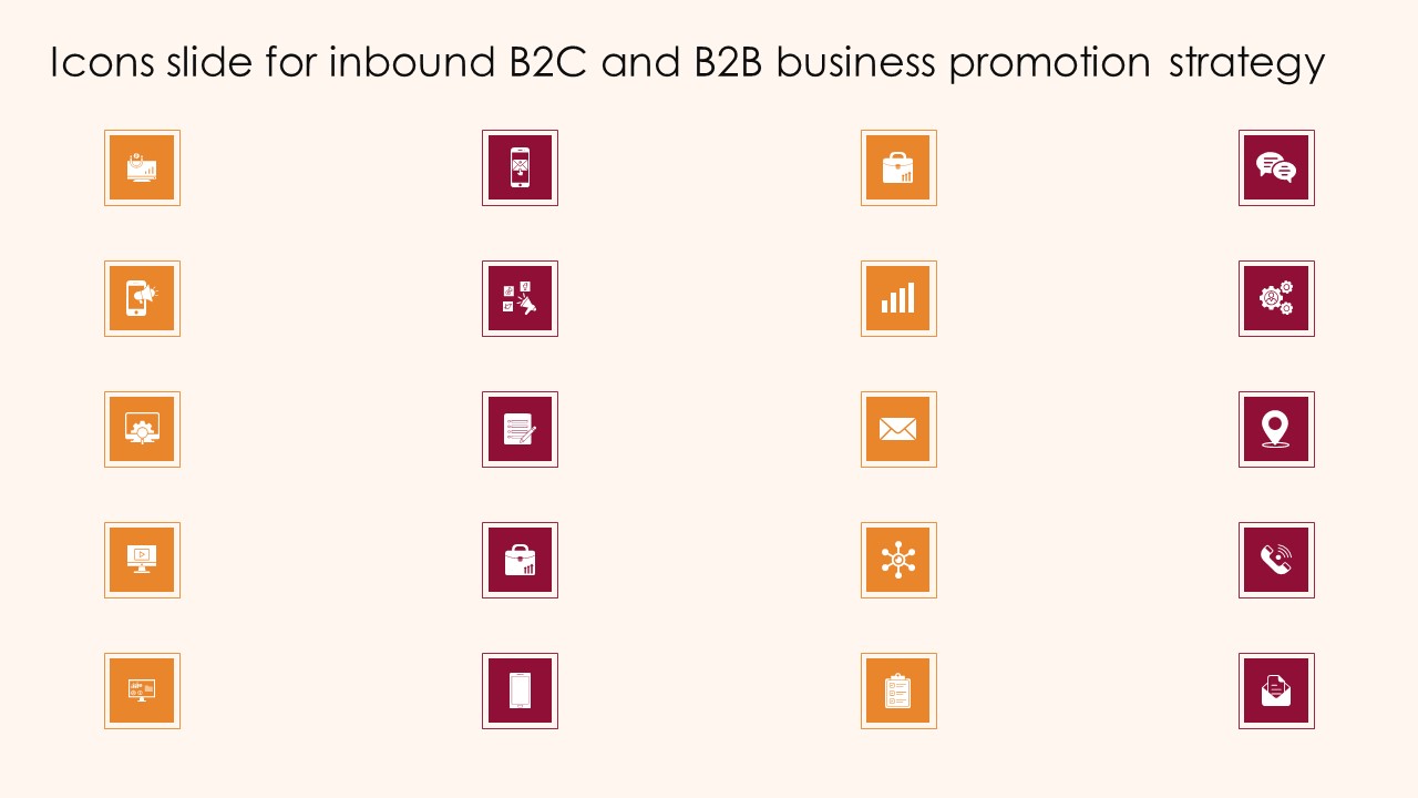 Icons Slide For Inbound B2C And B2B Business Promotion Strategy Brochure PDF