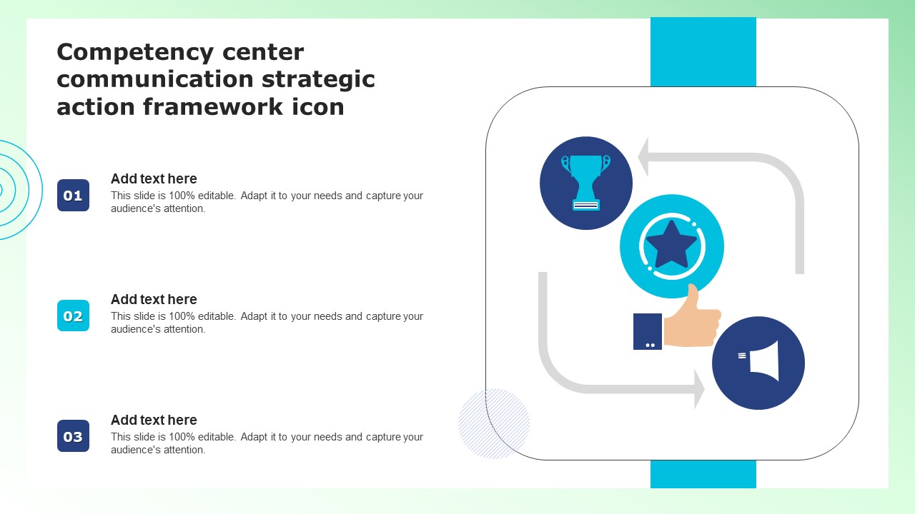 Competency Center Communication Strategic Action Framework Icon Icons PDF