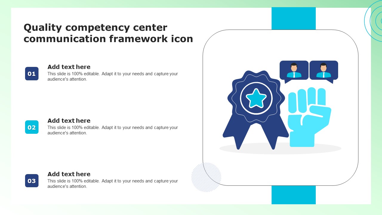Quality Competency Center Communication Framework Icon Diagrams PDF