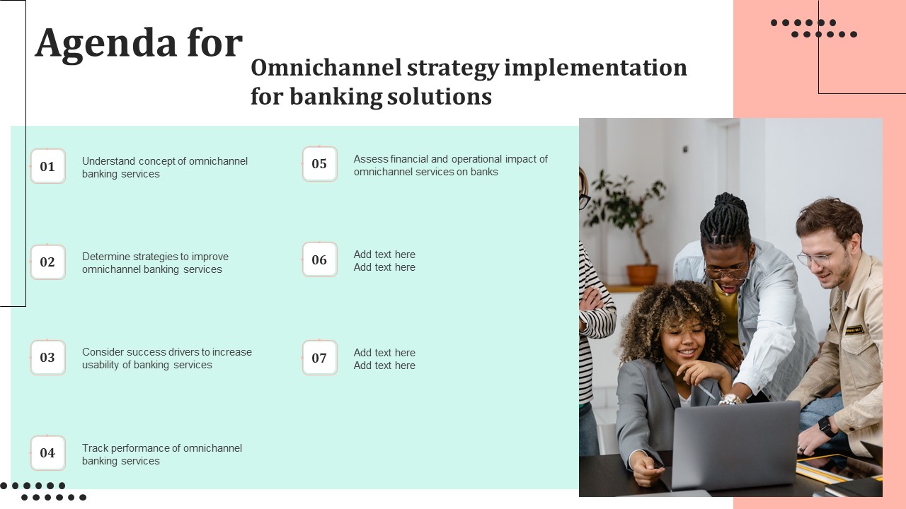 Agenda For Omnichannel Strategy Implementation For Banking Solutions Portrait PDF