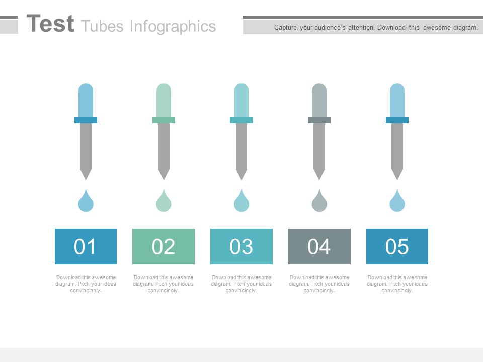 Five Droppers For Market Entry Strategy Powerpoint Template