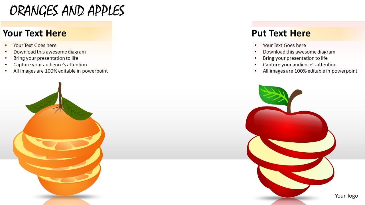 Dont Compare Oranges And Apples PowerPoint Slides And Ppt Diagram Templates