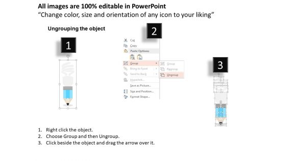 Pencil With Cfl Bulb For Options Display Powerpoint Templates
