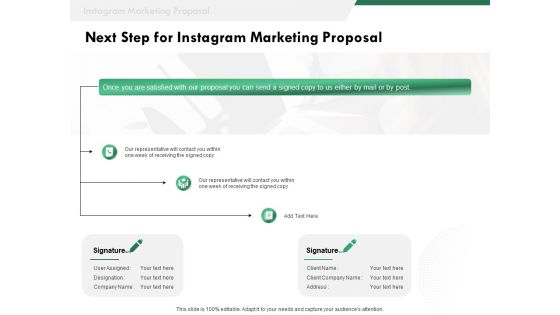 SMM Next Step For Instagram Marketing Proposal Ppt Inspiration Deck PDF