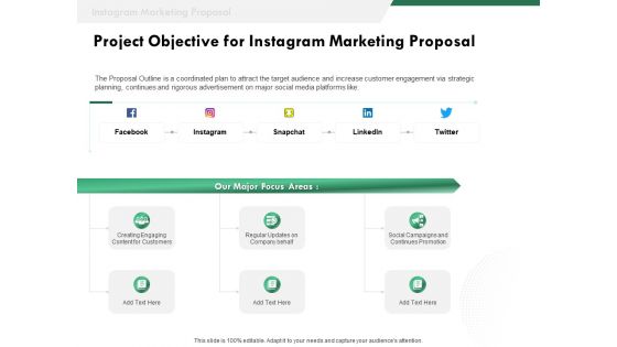 SMM Project Objective For Instagram Marketing Proposal Ppt Ideas Graphics Download PDF