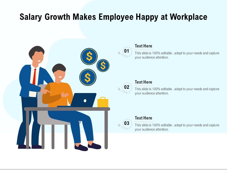 Salary Growth Makes Employee Happy At Workplace Ppt PowerPoint Presentation Infographic Template Graphics Tutorials PDF