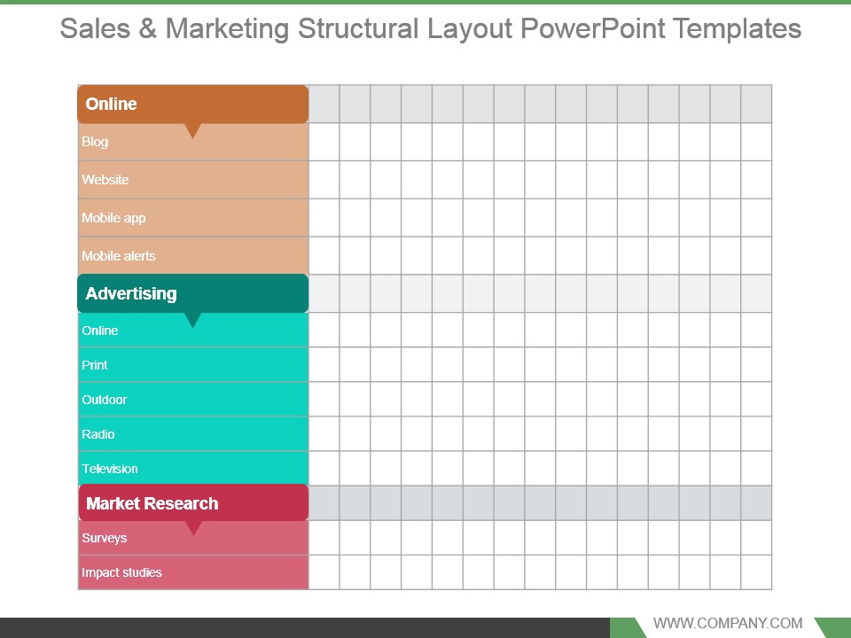 Sales And Marketing Structural Layout Powerpoint Templates