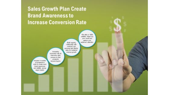 Sales Growth Plan Create Brand Awareness To Increase Conversion Rate Ppt PowerPoint Presentation File Gridlines