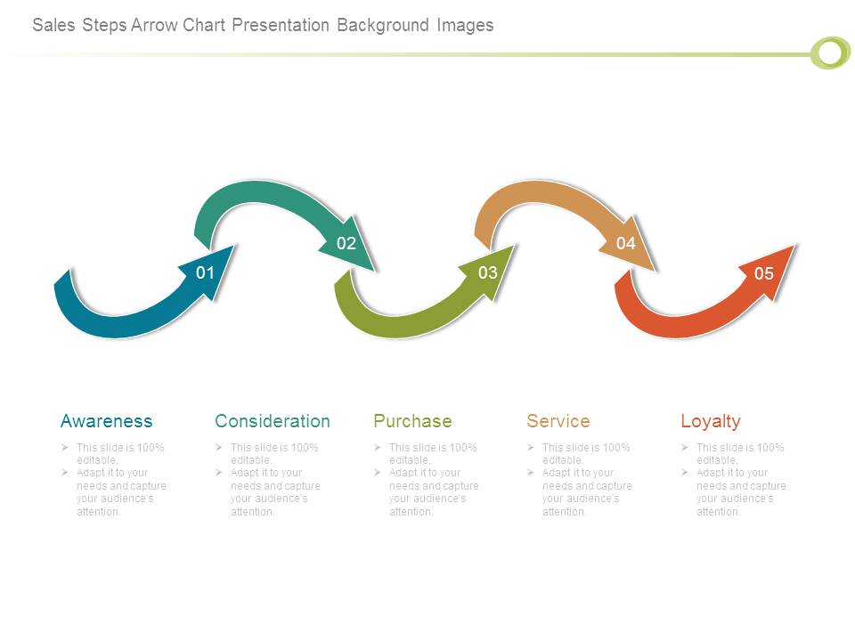 Sales Steps Arrow Chart Presentation Background Images