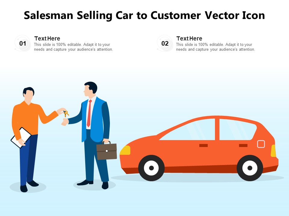 Salesman Selling Car To Customer Vector Icon Ppt PowerPoint Presentation Portfolio Show PDF