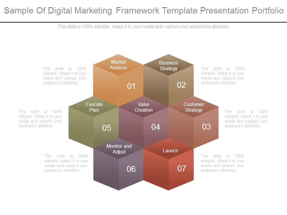 Sample Of Digital Marketing Framework Template Presentation Portfolio