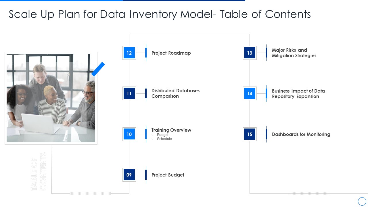 Scale Up Plan For Data Inventory Model Table Of Contents Budget Portrait PDF