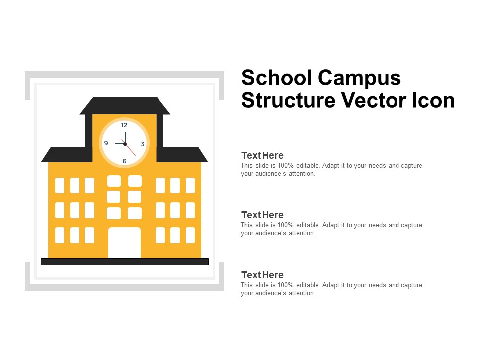 School Campus Structure Vector Icon Ppt PowerPoint Presentation Styles Slide Portrait PDF