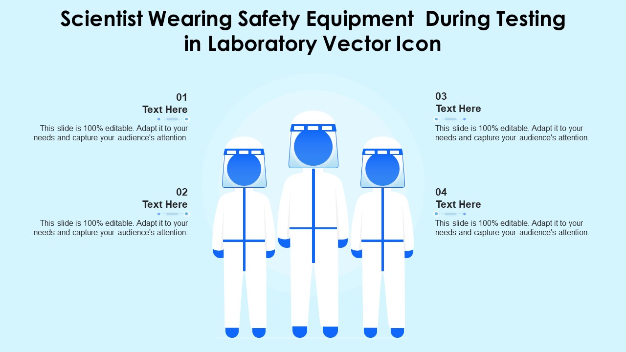 Scientist Wearing Safety Equipment During Testing In Laboratory Vector Icon Ppt Styles Slide Download PDF