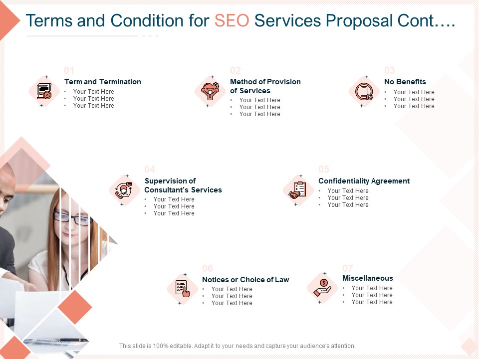 Search Engine Optimization Utilities Terms And Condition For SEO Services Proposal Cont Template PDF