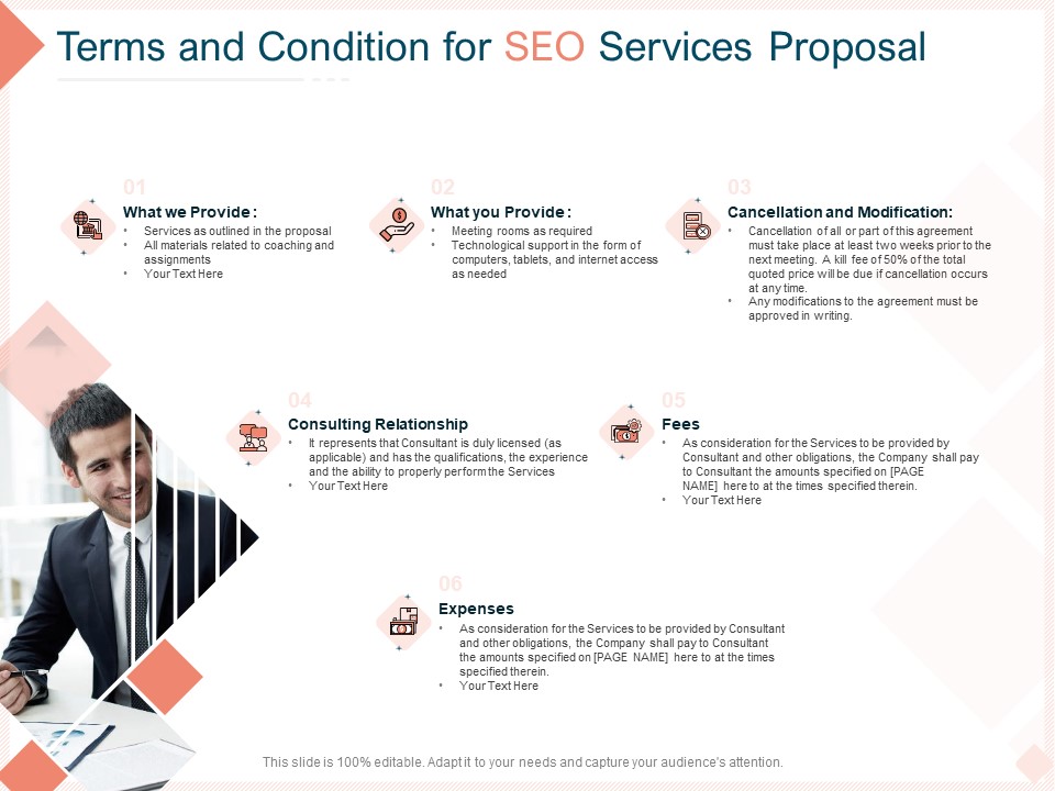 Search Engine Optimization Utilities Terms And Condition For SEO Services Proposal Professional PDF