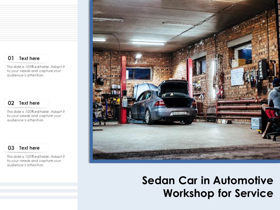 Sedan Car In Automotive Workshop For Service Ppt PowerPoint Presentation Gallery Model PDF