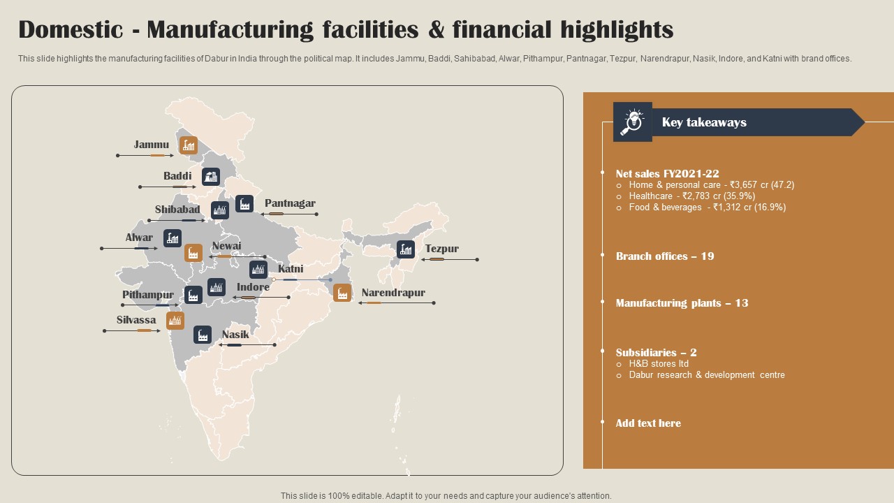 Self Care Products Company Outline Domestic Manufacturing Facilities And Financial Highlights Download PDF