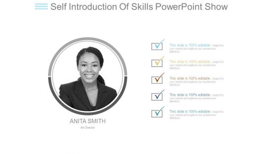 Self Introduction Of Skills Powerpoint Show