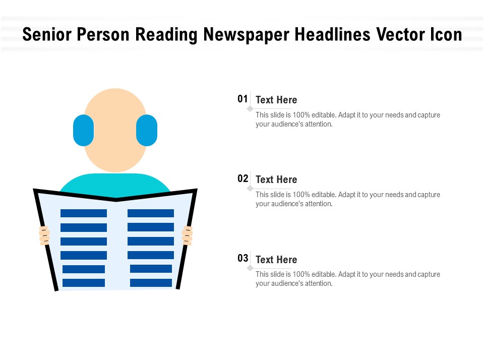 Senior Person Reading Newspaper Headlines Vector Icon Ppt PowerPoint Presentation Gallery Introduction PDF
