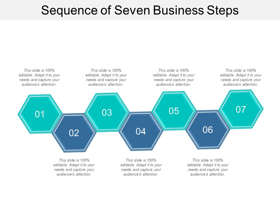 Sequence Of Seven Business Steps Ppt PowerPoint Presentation Layouts Rules