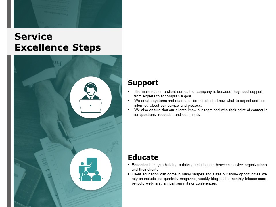 Service Excellence Steps Ppt Powerpoint Presentation Outline Design Inspiration