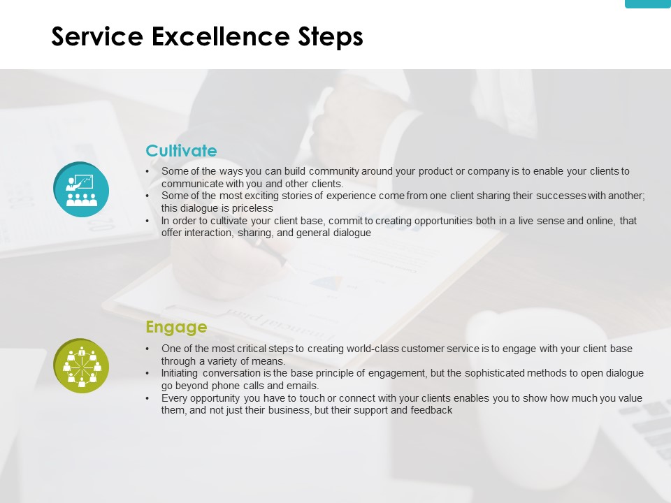 Service Excellence Steps Slide Cultivate Ppt PowerPoint Presentation Slides