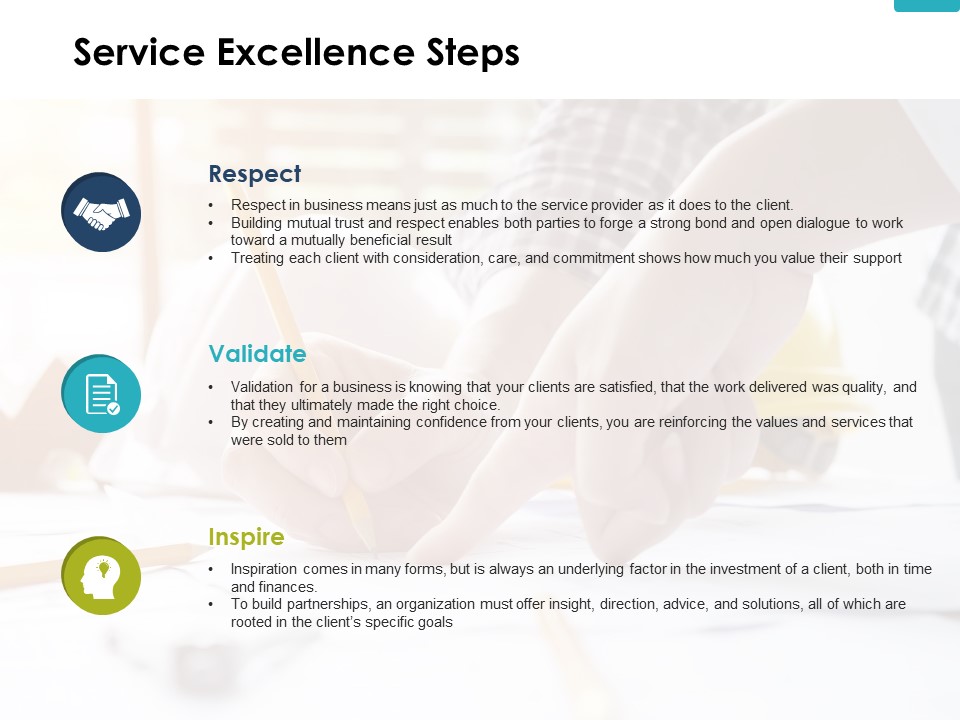 Service Excellence Steps Slide Respect Ppt PowerPoint Presentation Ideas Inspiration