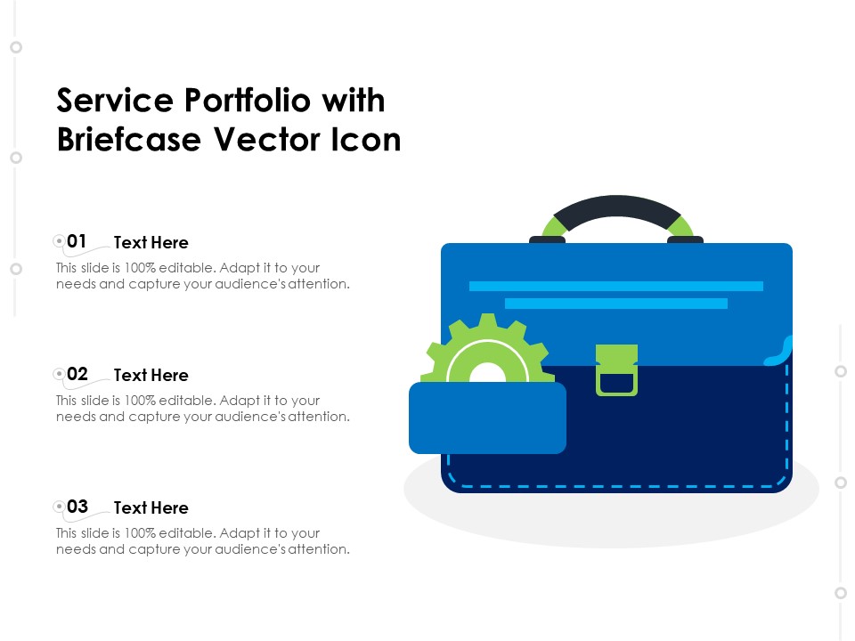 Service Portfolio With Briefcase Vector Icon Ppt PowerPoint Presentation Layouts Rules PDF