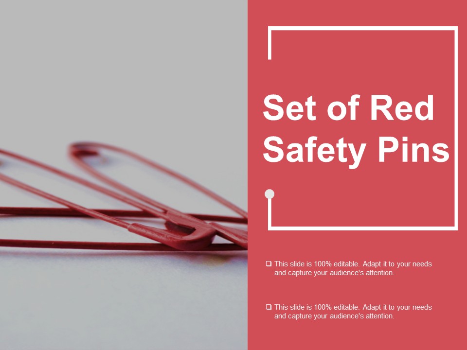 Set Of Red Safety Pins Ppt Powerpoint Presentation Outline Examples