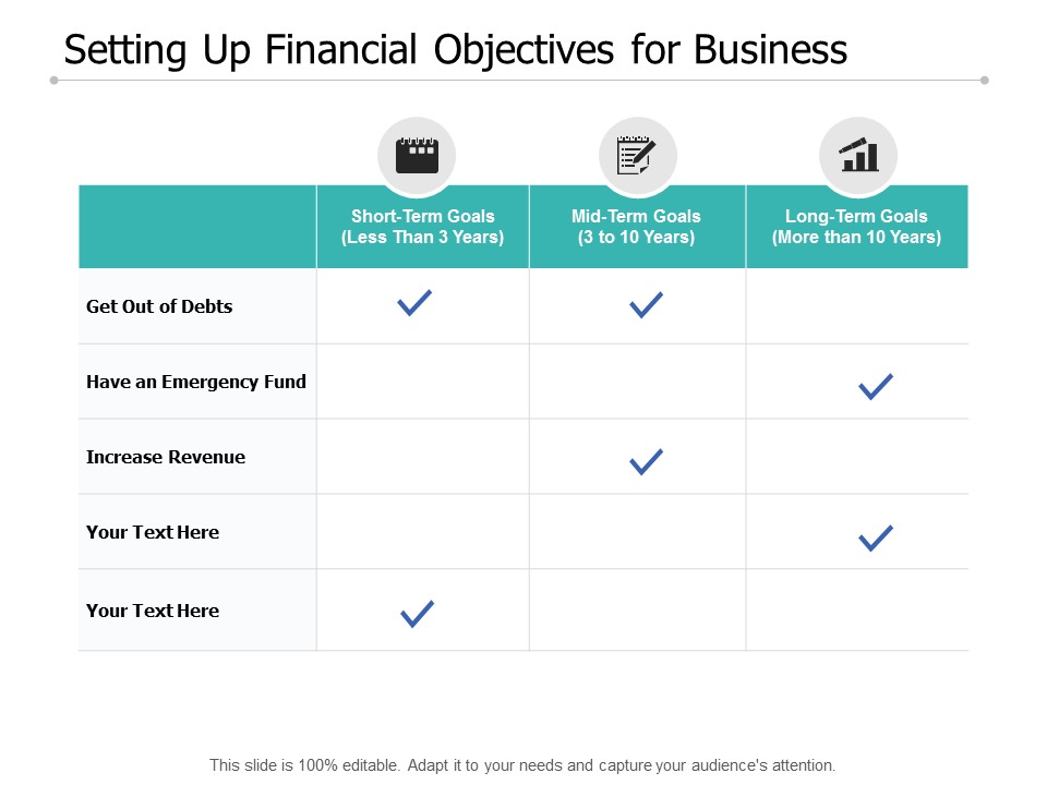 Setting Up Financial Objectives For Business Ppt PowerPoint Presentation Summary Graphic Tips