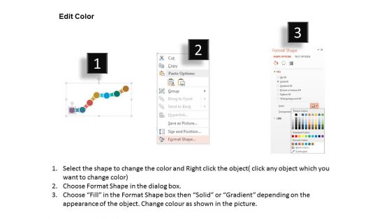 Seven Staged Linear Flow For Business Process Powerpoint Template