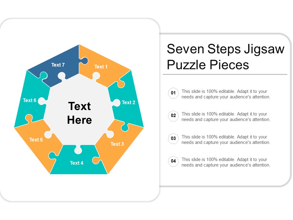 Seven Steps Jigsaw Puzzle Pieces Ppt PowerPoint Presentation Infographics Graphics