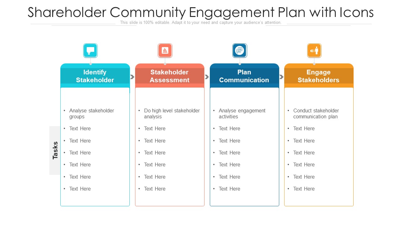 Shareholder Community Engagement Plan With Icons Ppt Ideas Graphics Tutorials PDF