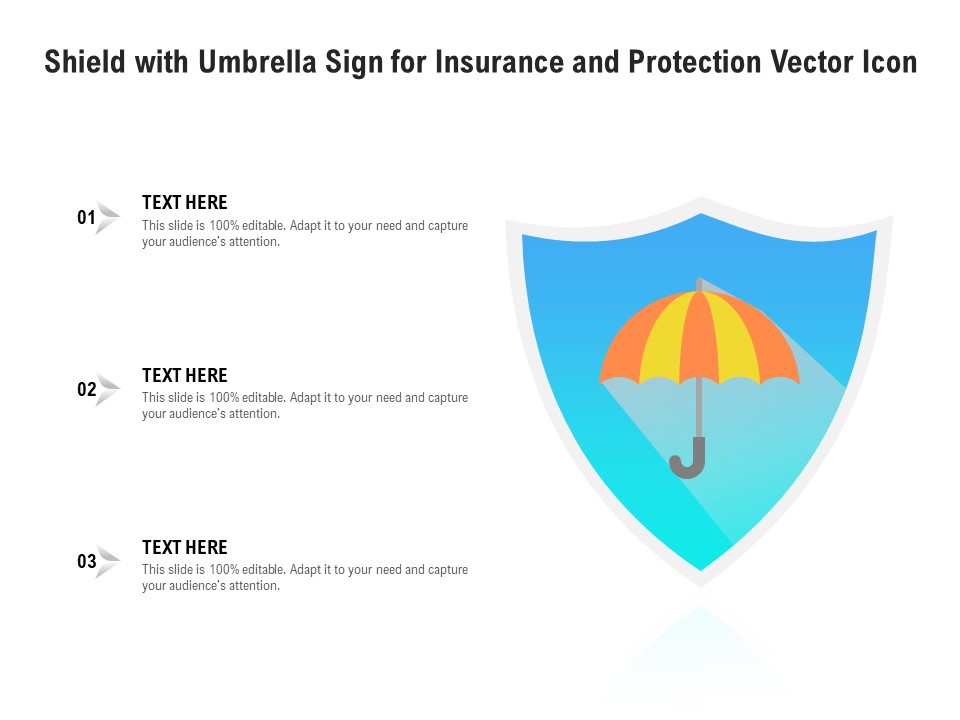 Shield With Umbrella Sign For Insurance And Protection Vector Icon Ppt PowerPoint Presentation File Vector PDF