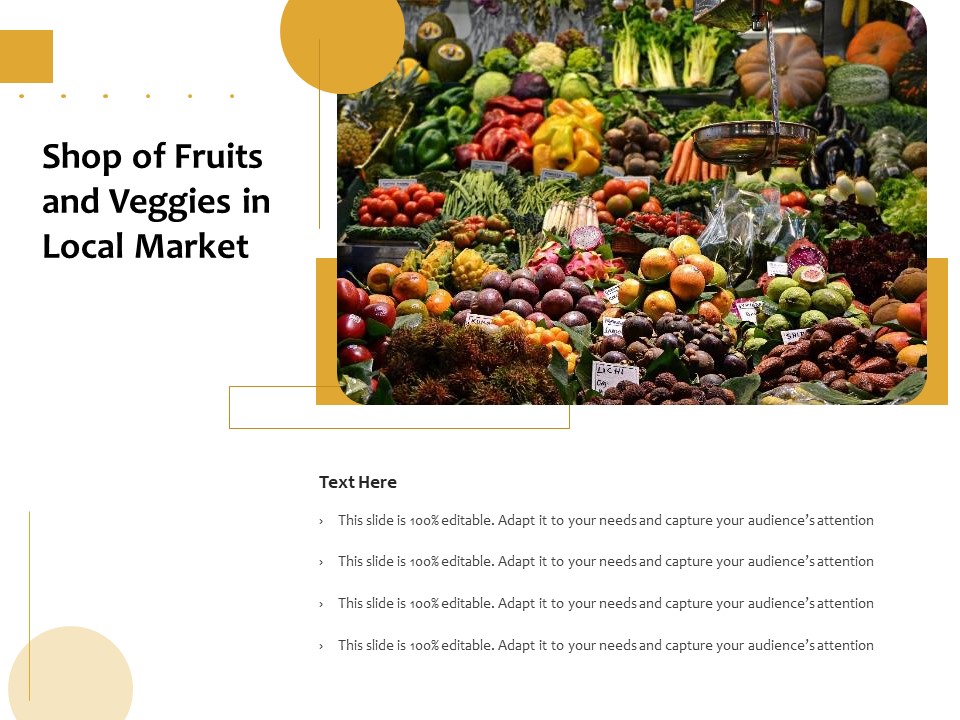 Shop Of Fruits And Veggies In Local Market Ppt PowerPoint Presentation File Inspiration PDF
