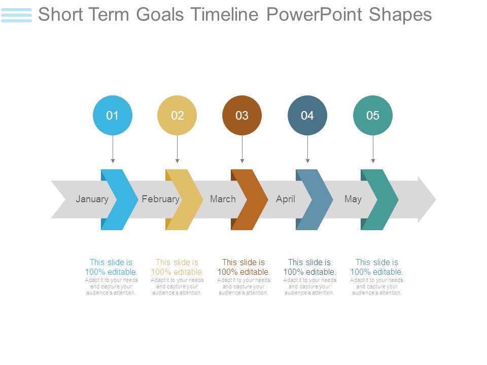 Short Term Goals Timeline Powerpoint Shapes