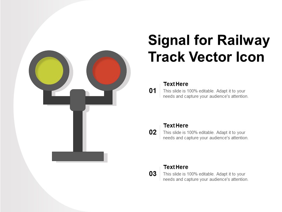 Signal For Railway Track Vector Icon Ppt PowerPoint Presentation Gallery Objects PDF