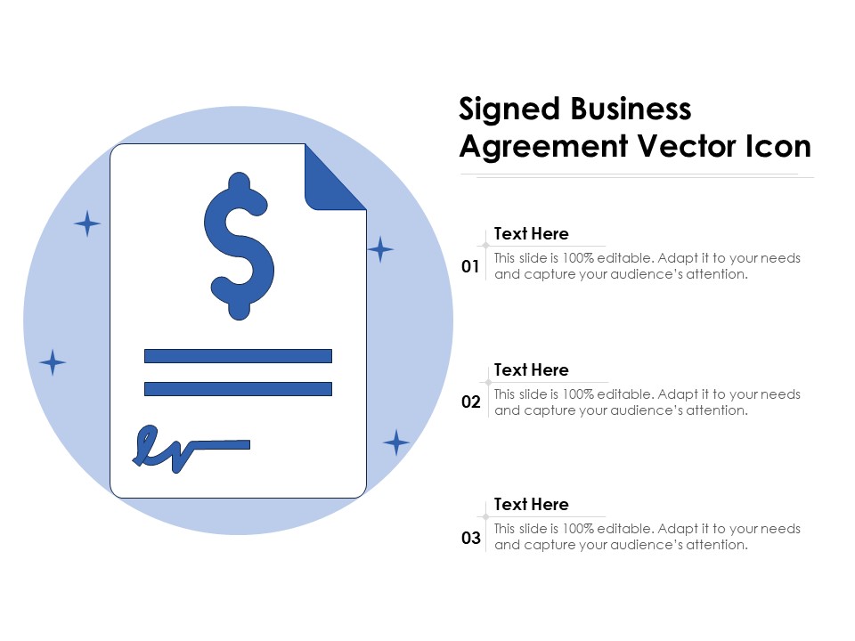 Signed Business Agreement Vector Icon Ppt PowerPoint Presentation File Brochure PDF