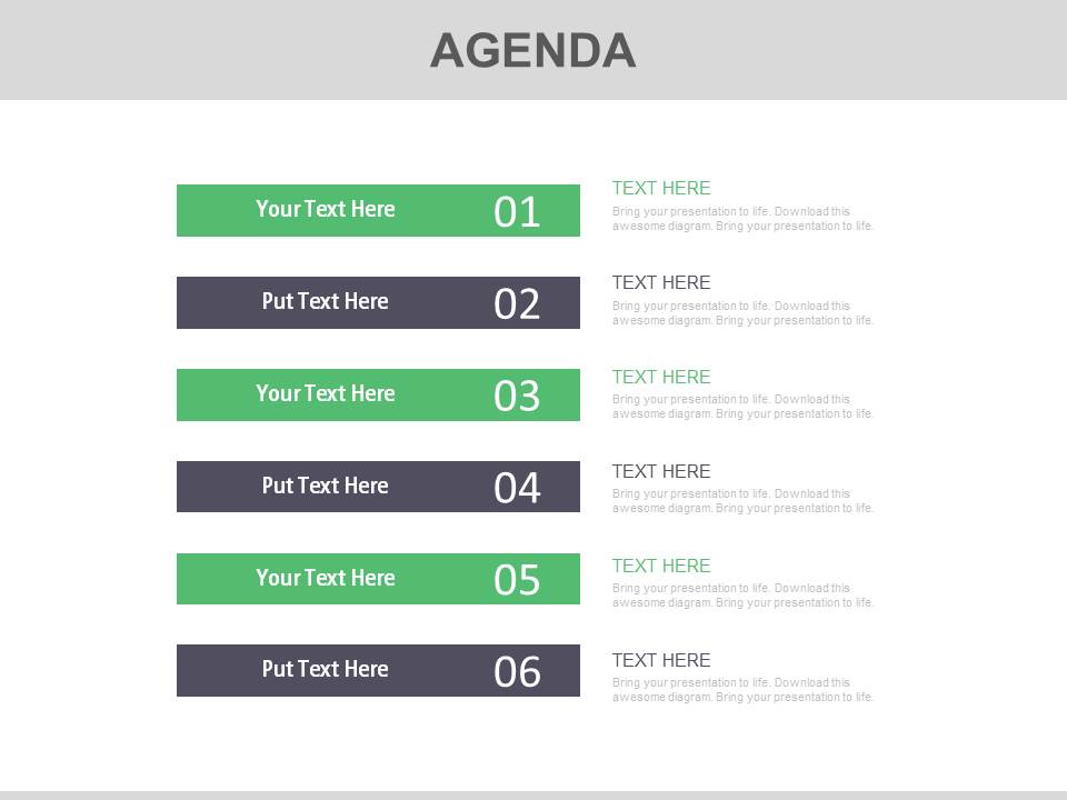 Six Agenda Steps For Productive Meeting Powerpoint Slides