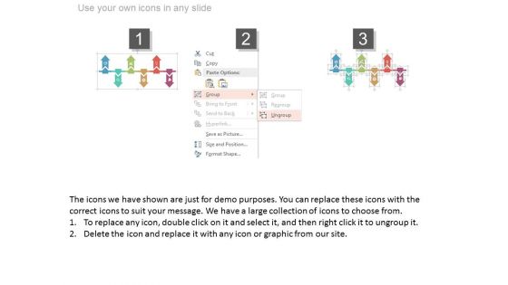 Six Linear Timeline Arrows Year Diagram Powerpoint Slides