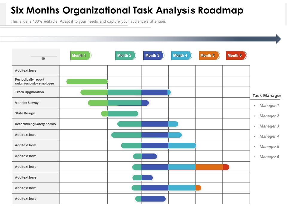 Six Months Organizational Task Analysis Roadmap Portrait