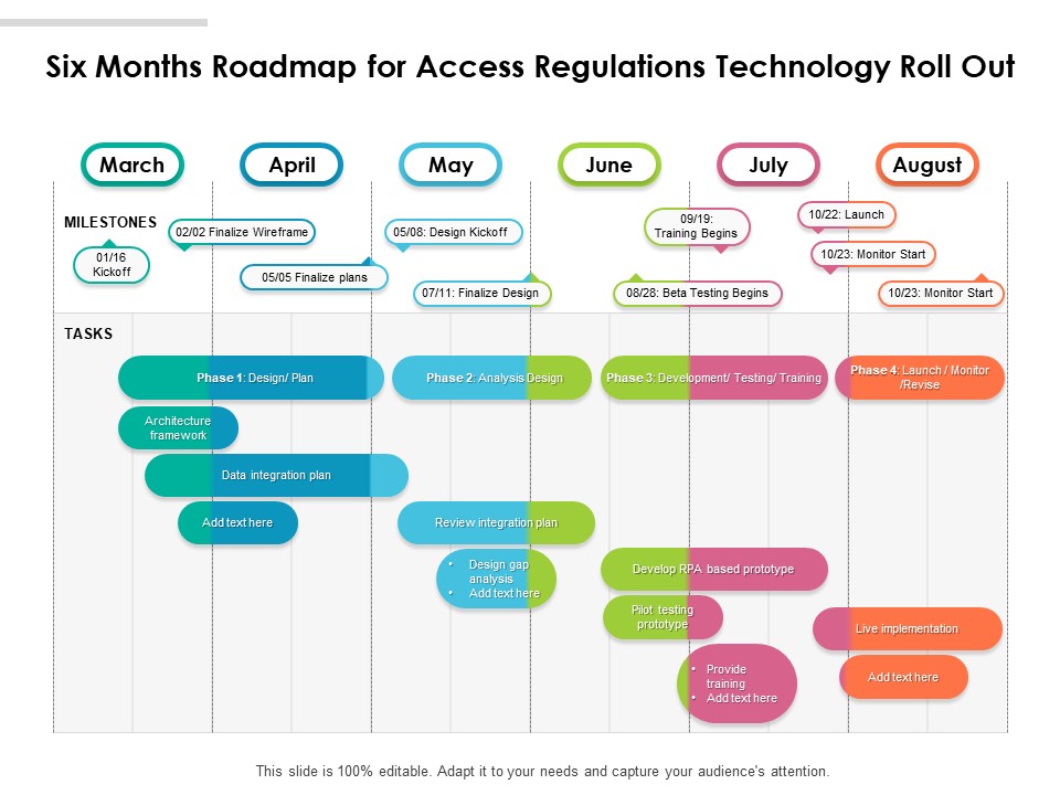 Six Months Roadmap For Access Regulations Technology Roll Out Summary