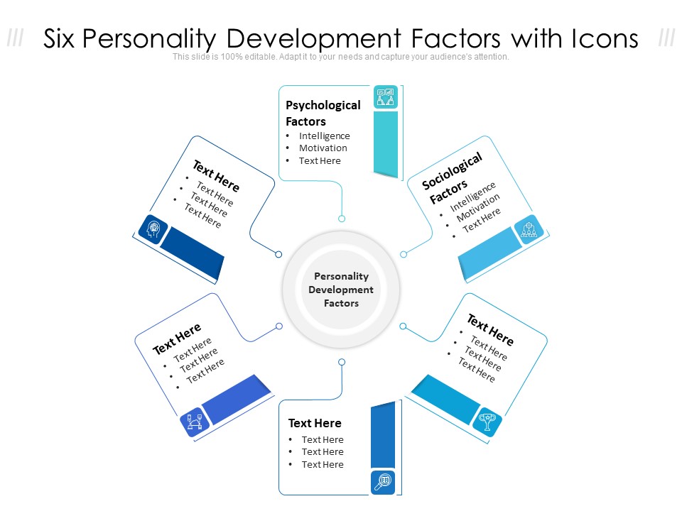 Six Personality Development Factors With Icons Ppt PowerPoint Presentation Icon Outline PDF