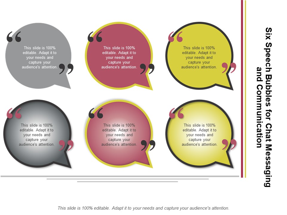 Six Speech Bubbles For Chat Messaging And Communication Ppt PowerPoint Presentation Model Templates