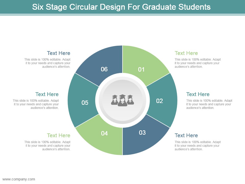 Six Stage Circular Design For Graduate Students Ppt Design